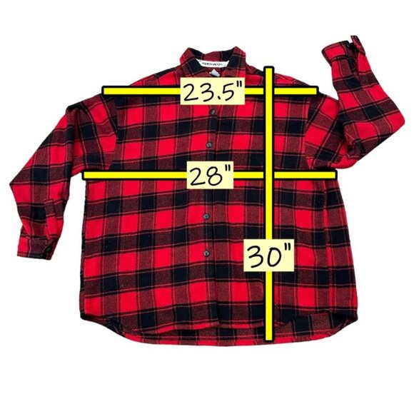 VTG Francois Girbaud Flannel Plaid Shirt Sz Large VERY Oversized Wool Blend READ - Picture 7 of 7